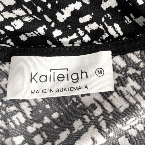 Kaileigh Black White Shortsleeved Wrinkle Free Dress - Picture 5 of 6